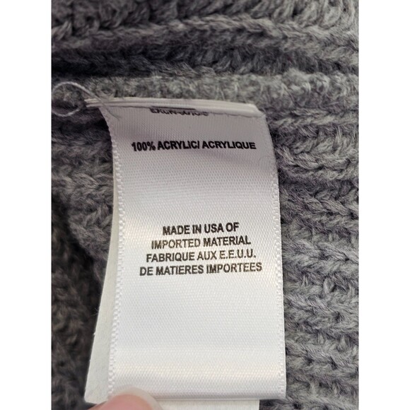 ALK Women's M Express Gray Knit Mock Neck Pullover Sweater W/ Wide Cuff Sleeves - Picture 7 of 8